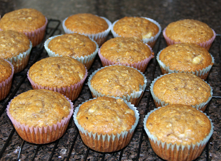 Breakfast Banana Muffins with seeds and coconut