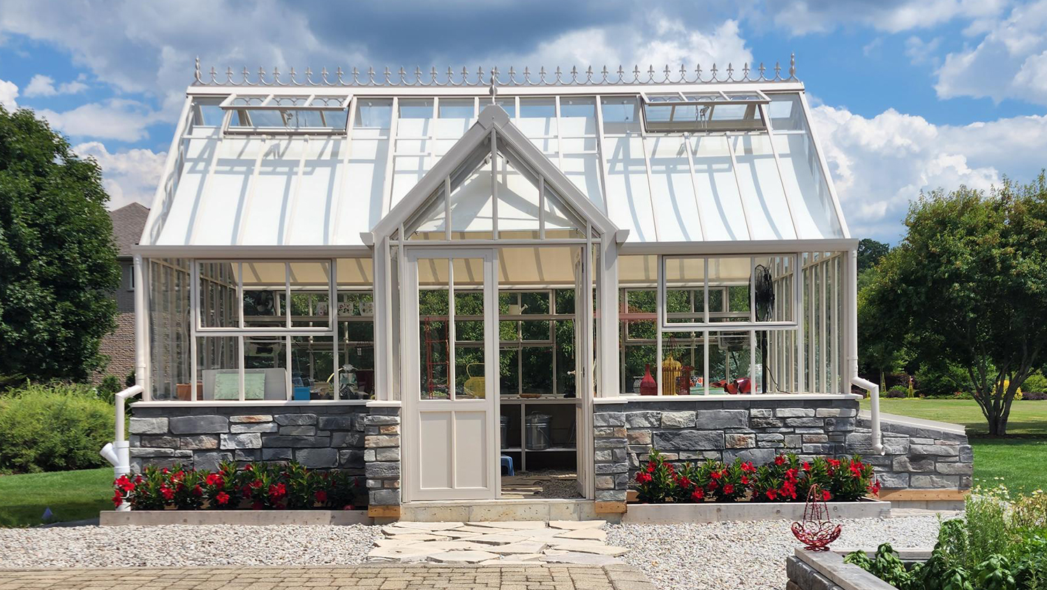 Hartley greenhouse in the summer
