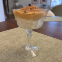 Pumpkin cheesecake parfait in coupe
